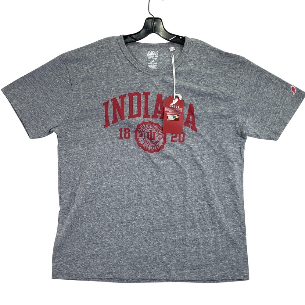Indiana University League T-Shirt Mens‎ XXL Gray Collegiate Hoosiers NCAA 1820